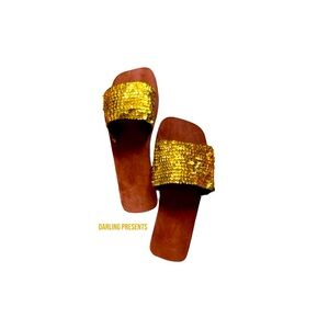 Mystique Sequin Sandals Women Color Gold Size 7